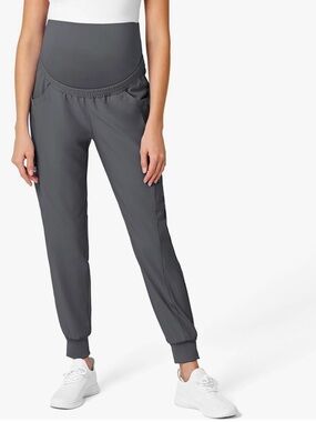 Maternity Jogger Scrubs in Grey - XS